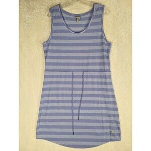 Women's XL Sleeveless Dress Bench Blue Drawstring Waist Summer Lightweight Knit
